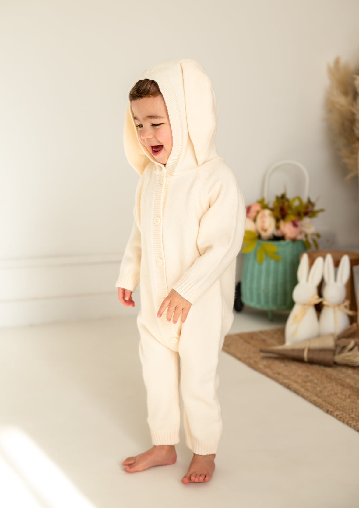 Knit Bunny Onesie Cream