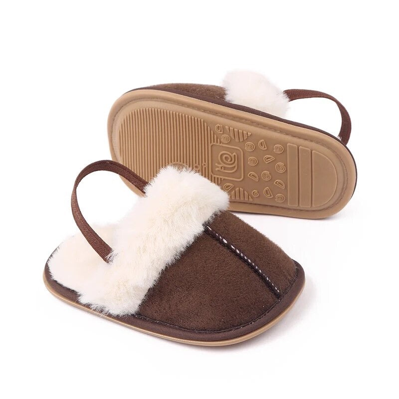 CHOCOLATE BROWN FUR SLIPPERS