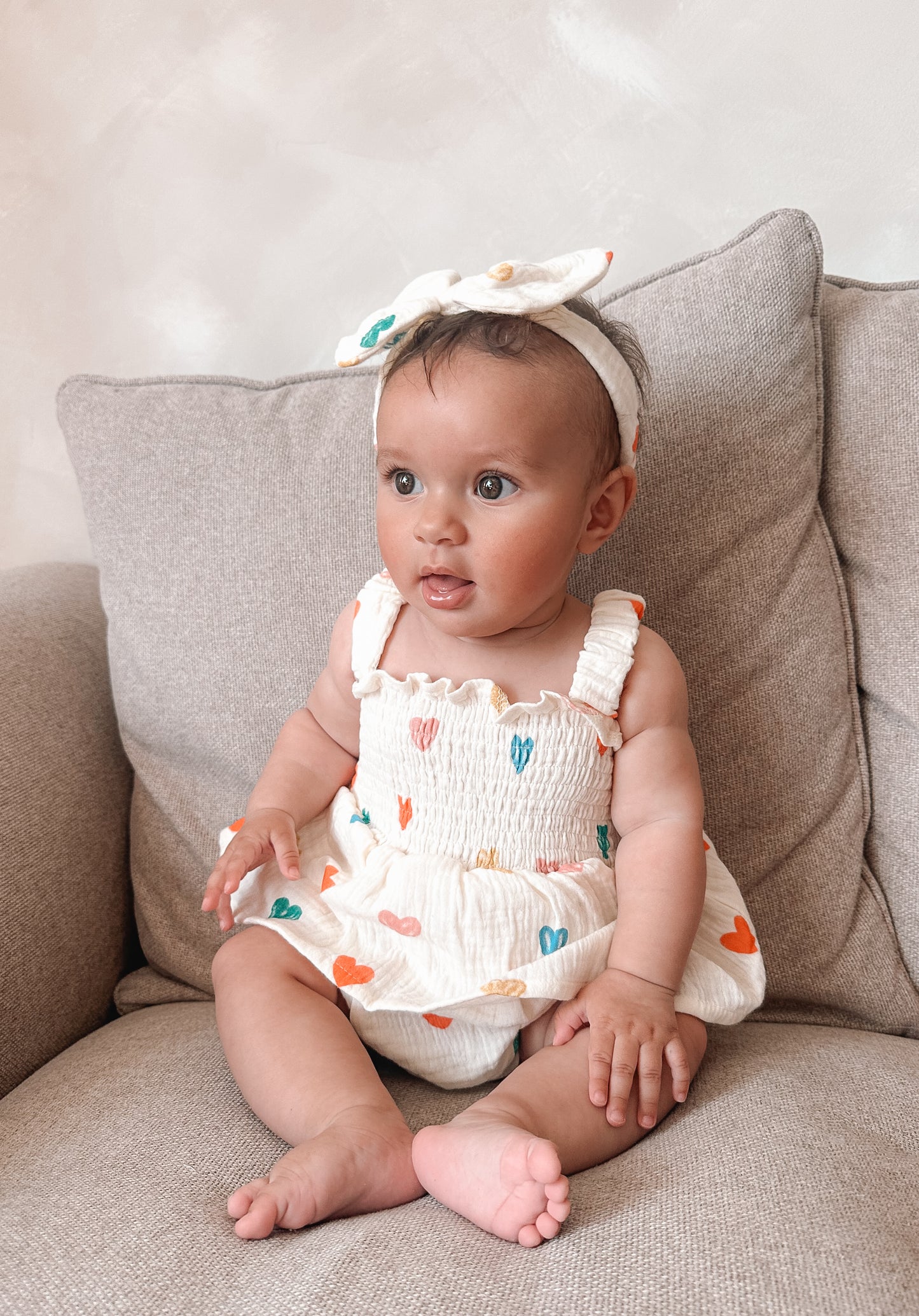 Heart Print Camisole Romper Dress