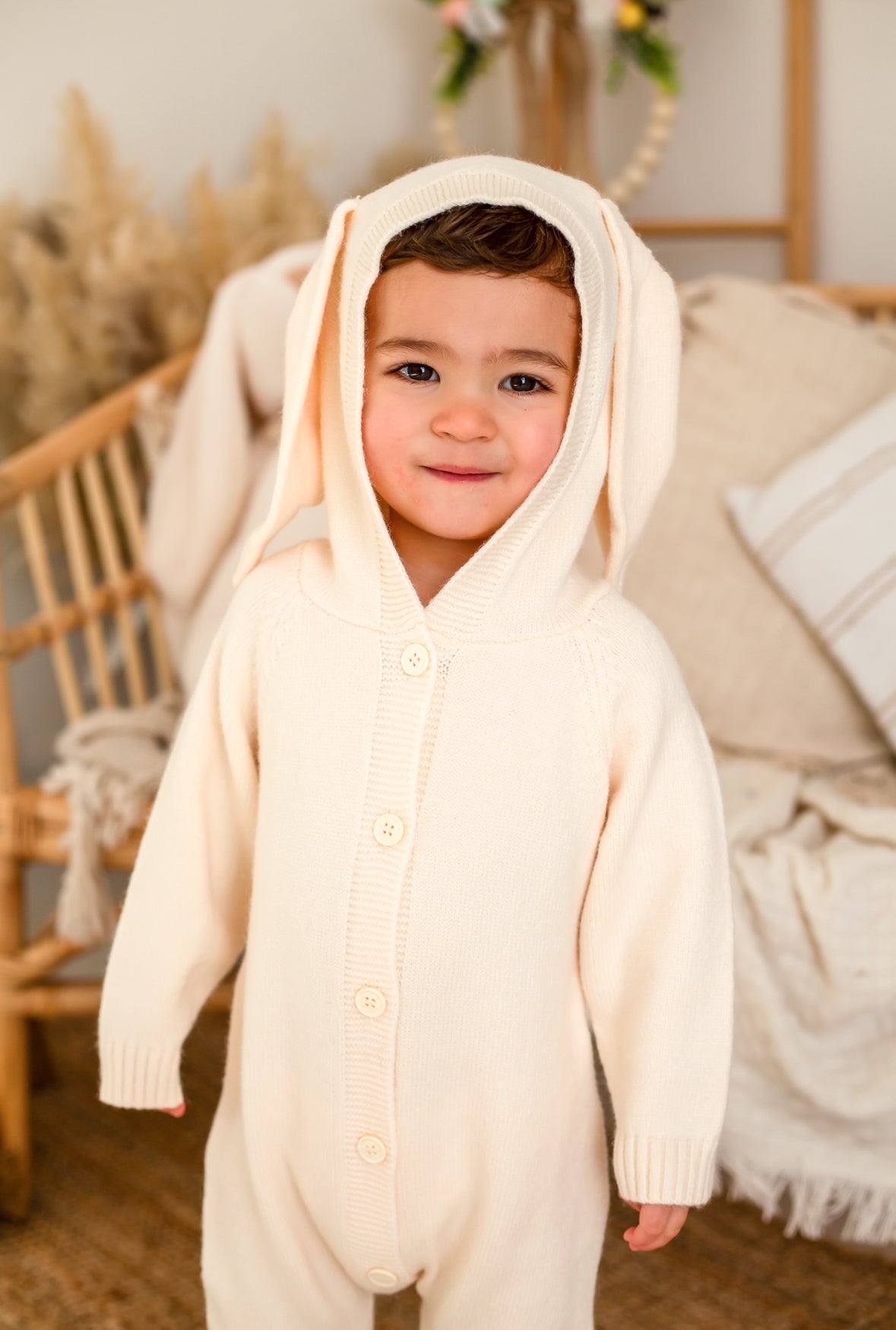 Knit Bunny Onesie Cream