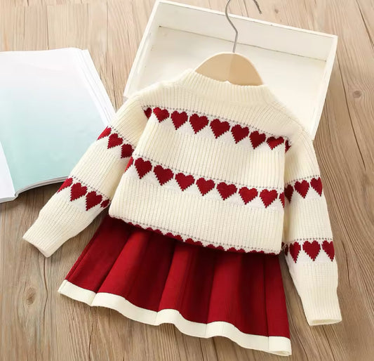 Heart Jumper & Skirt Set