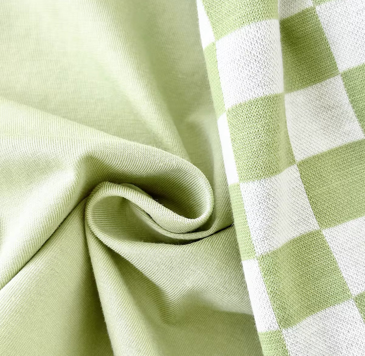 Checkered Shorts & Top Set Green