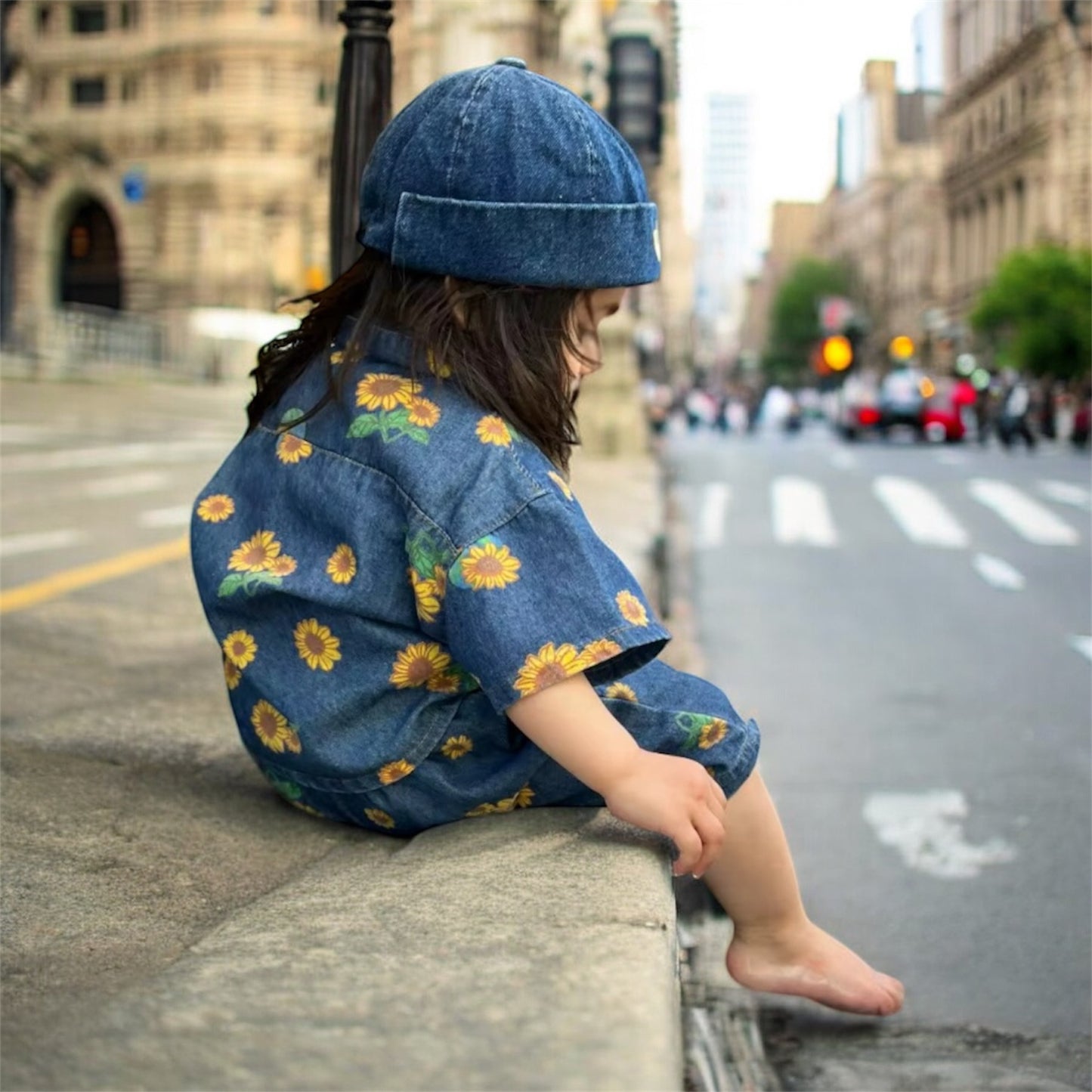 Sunflower Print Shorts Set