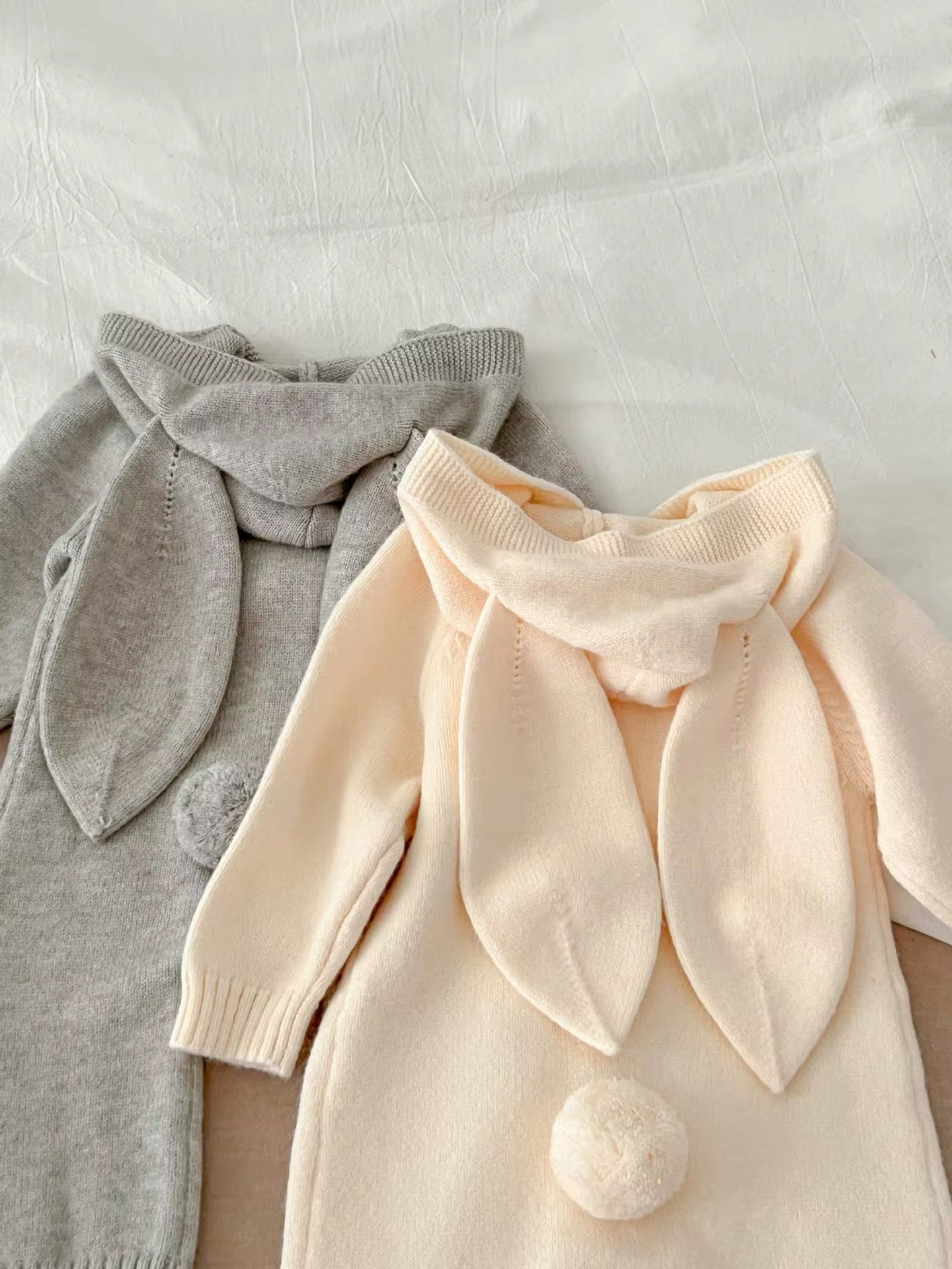 Knit Bunny Onesie Grey