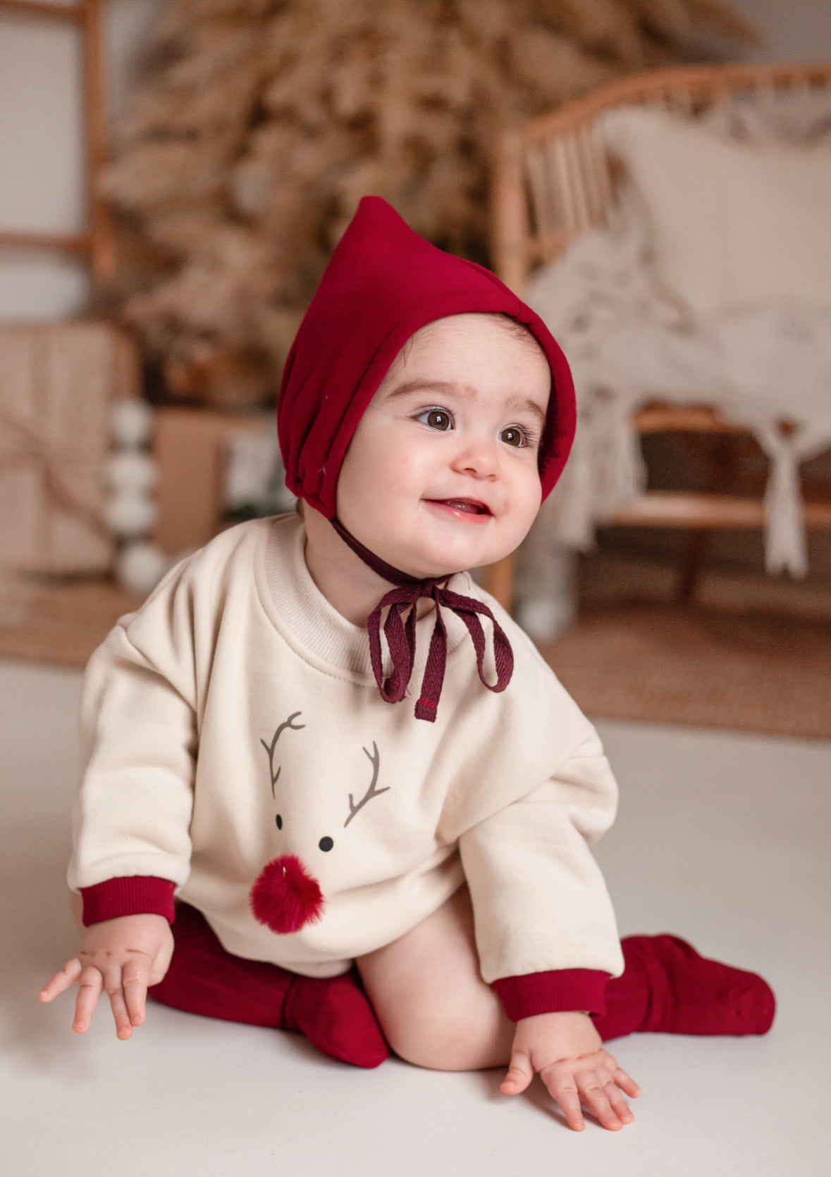 REINDEER ROMPER & BONNET