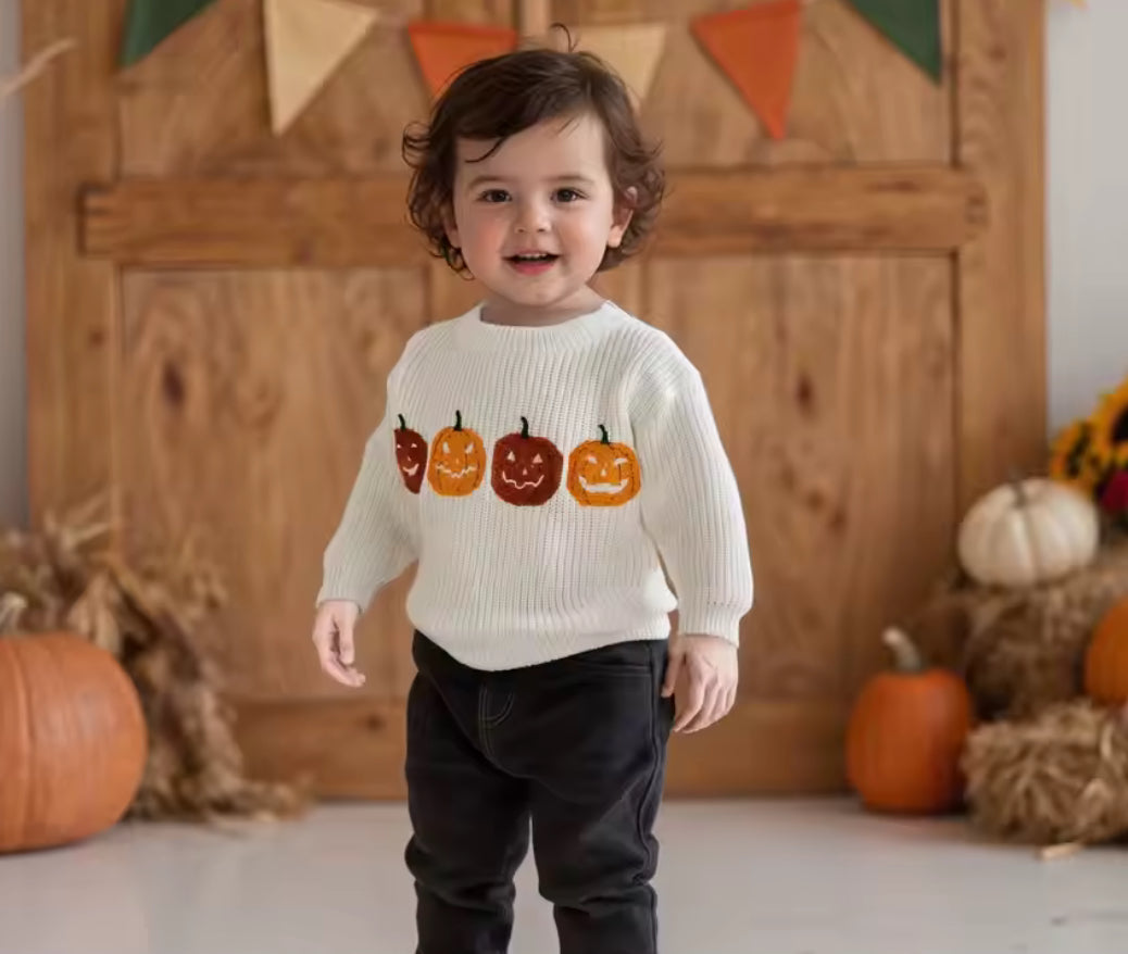 Pumpkin Quad Knit Jumper