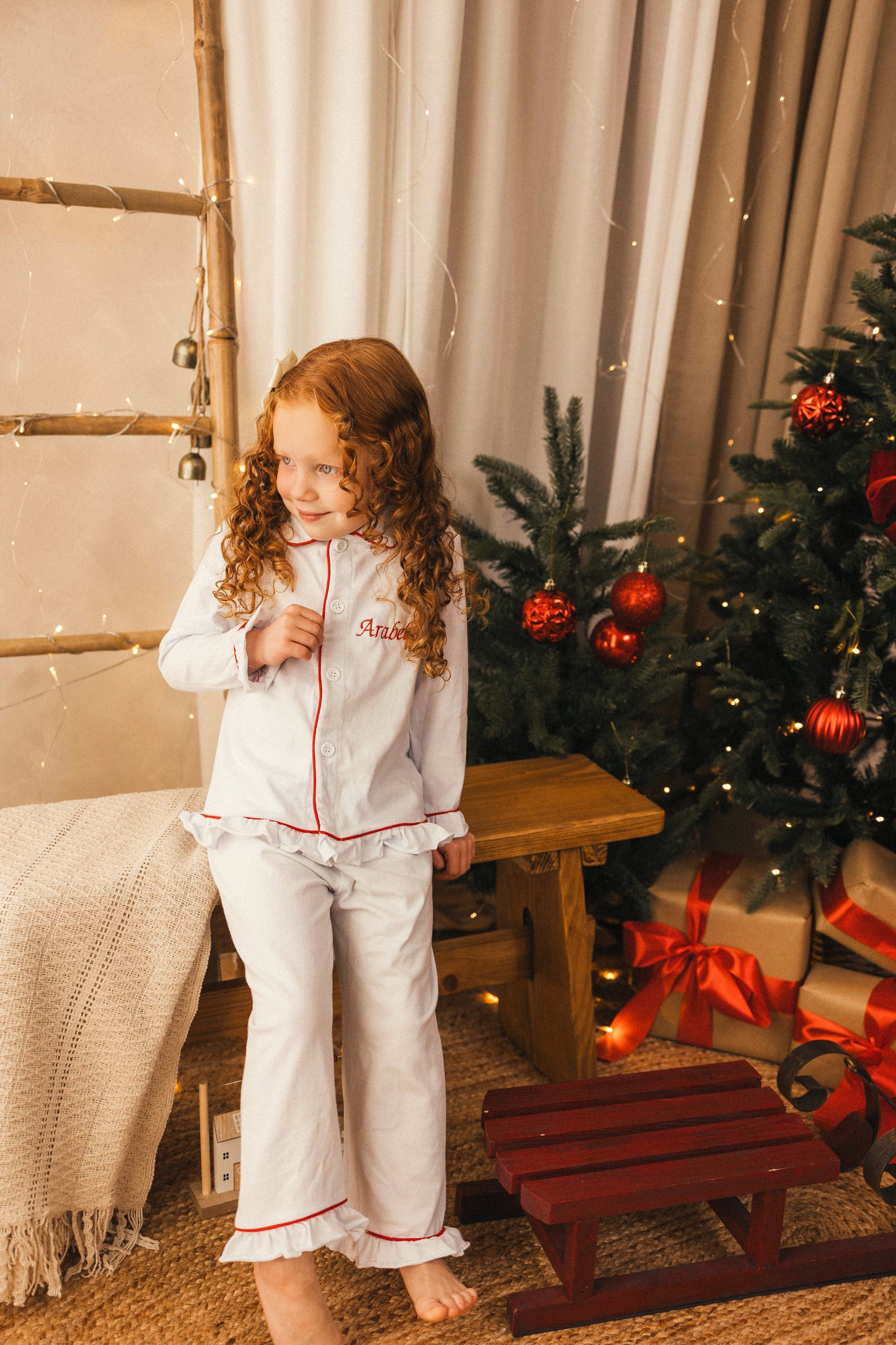 Girls Red Lined Pyjamas