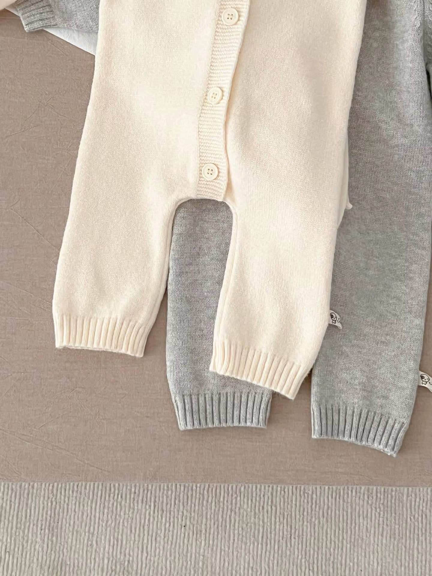 Knit Bunny Onesie Grey
