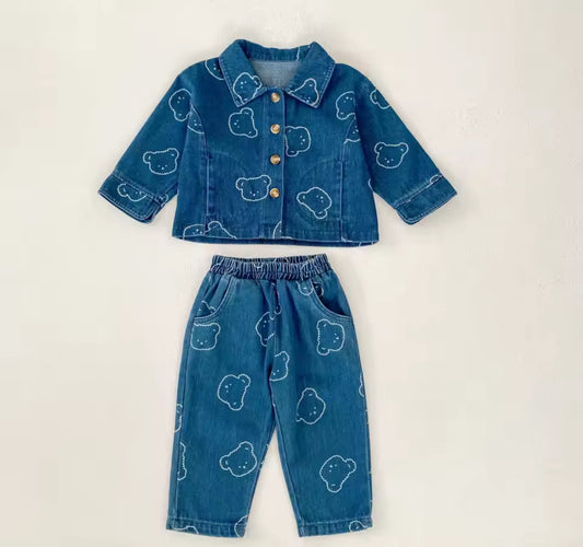 Bear Denim Two Piece Set