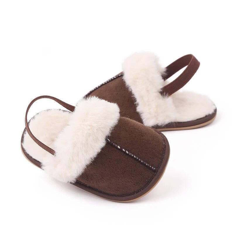 CHOCOLATE BROWN FUR SLIPPERS