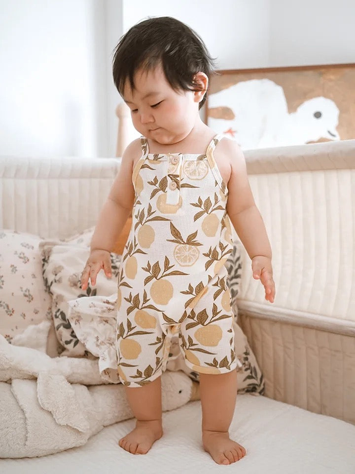 LEMON WAFFLE CAMISOLE JUMPSUIT