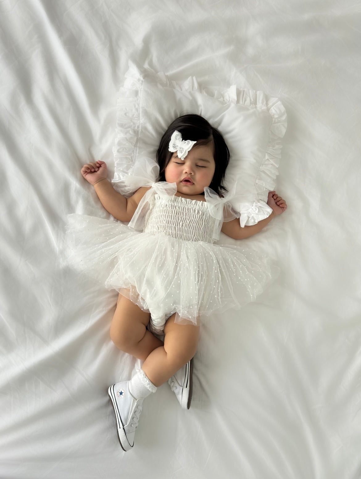WHITE ORGANZA TUTU ROMPER
