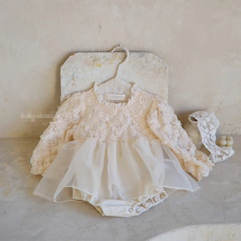 LACE TULLE ROMPER DRESS