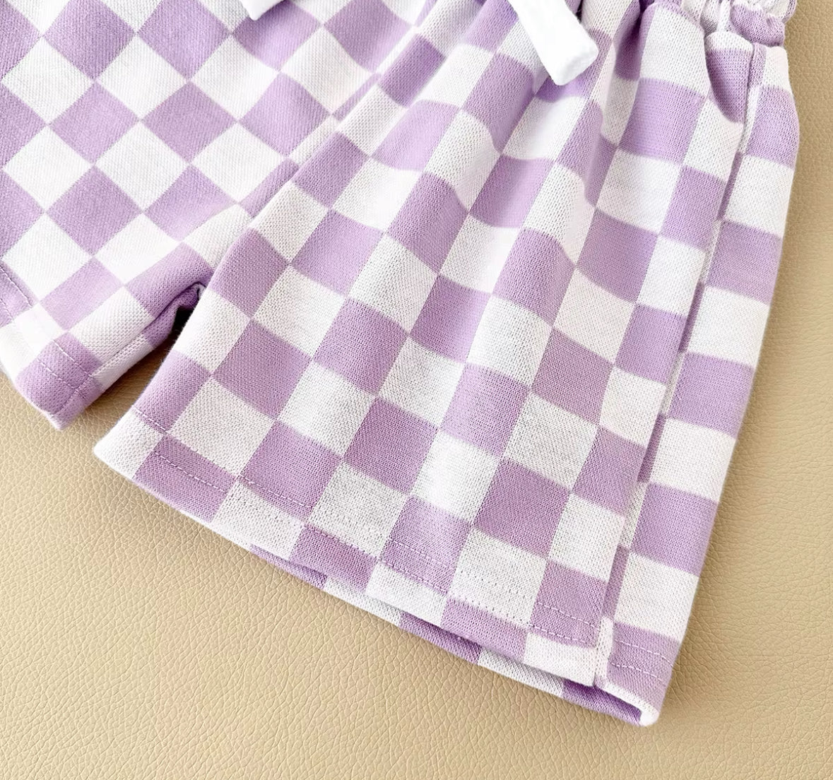 Checkered Shorts & Top Set Purple