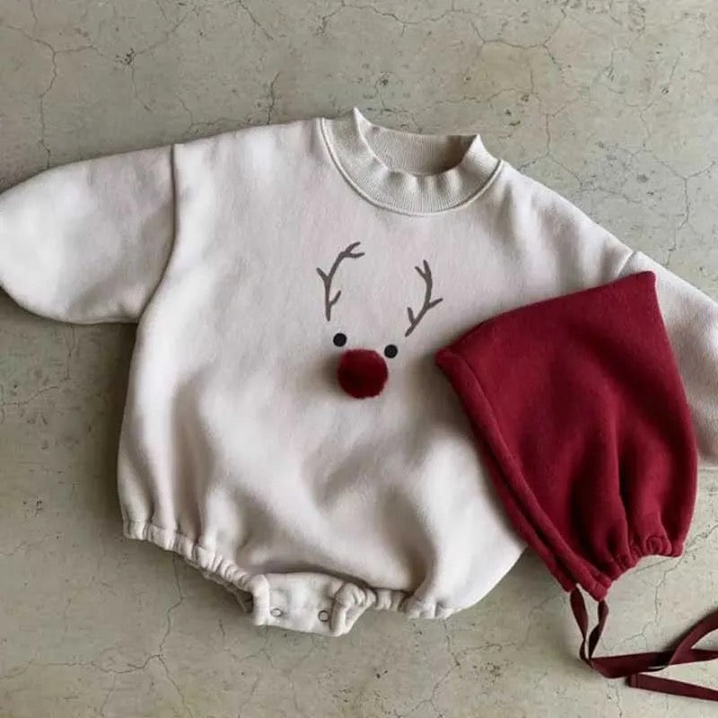 REINDEER ROMPER & BONNET