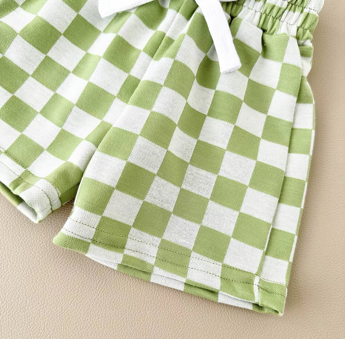 Checkered Shorts & Top Set Green