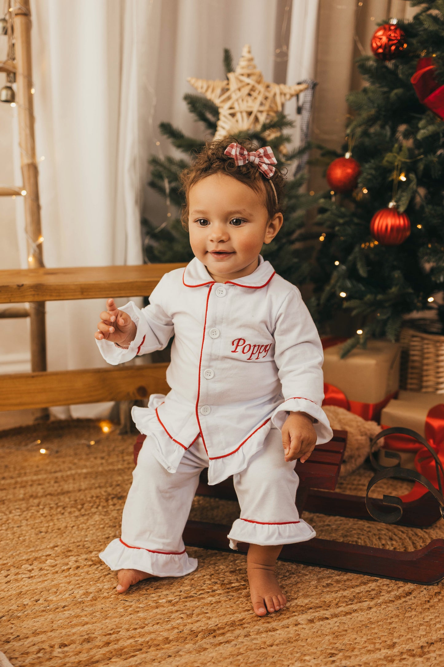 Girls Red Lined Pyjamas