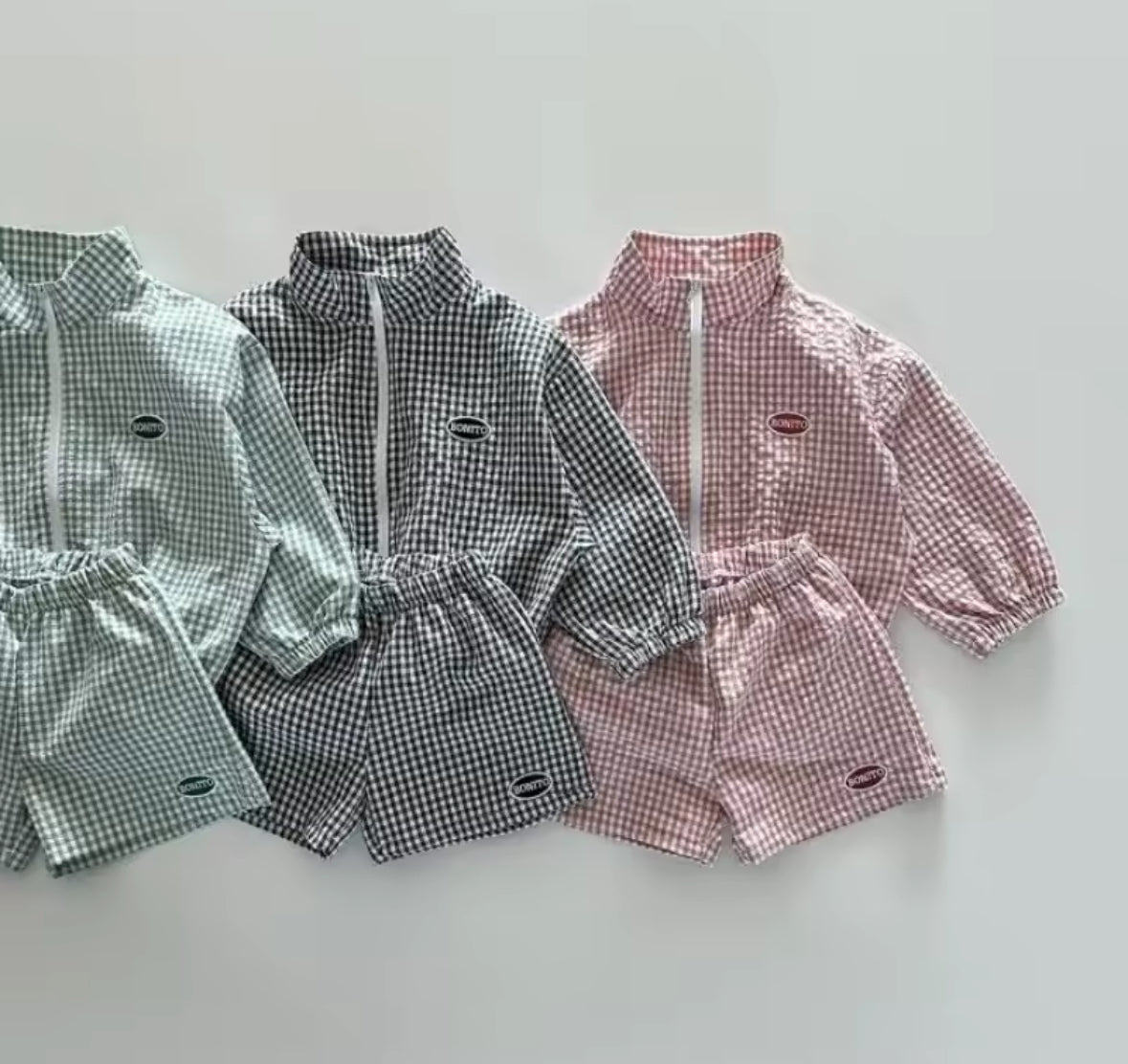 Plaid Summer Shorts Set