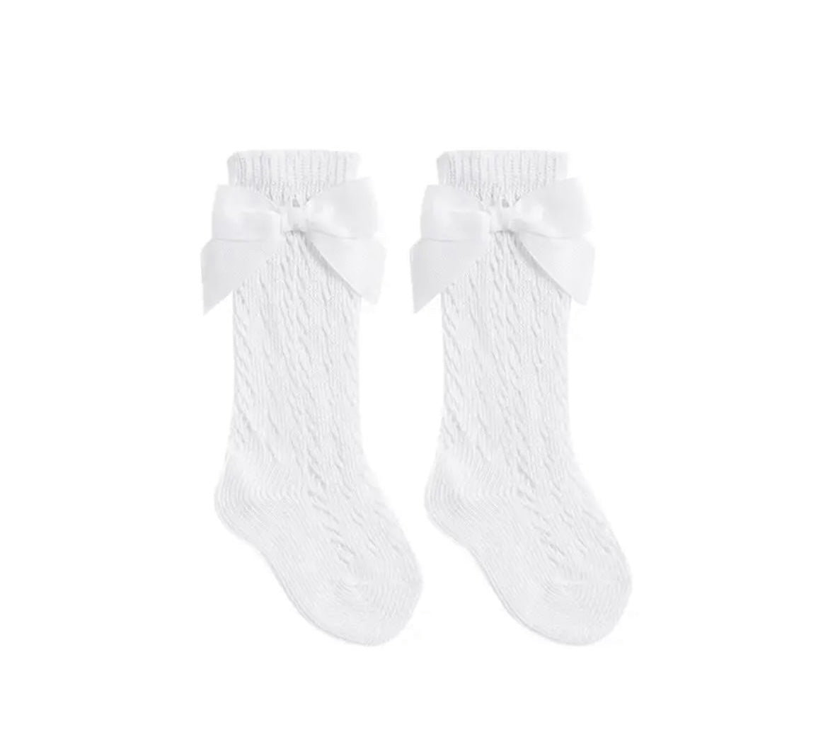 White bow socks