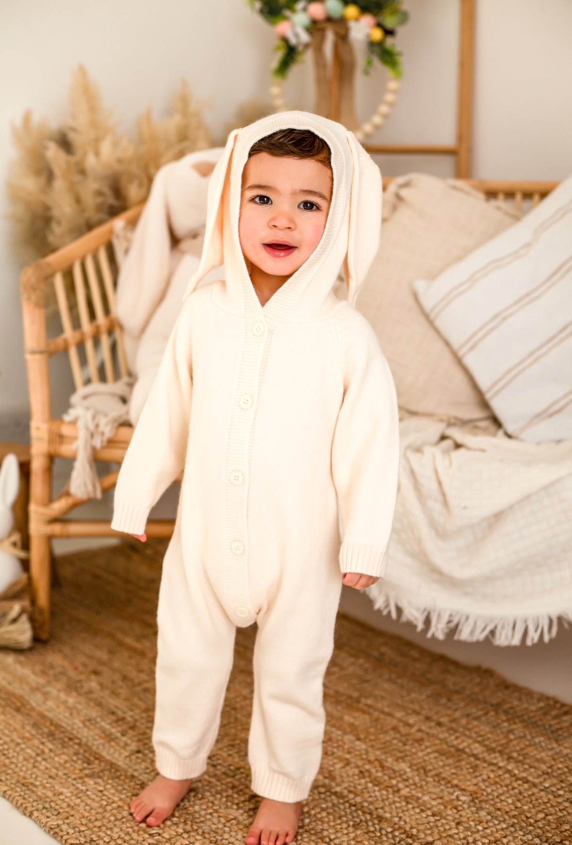 Knit Bunny Onesie Cream