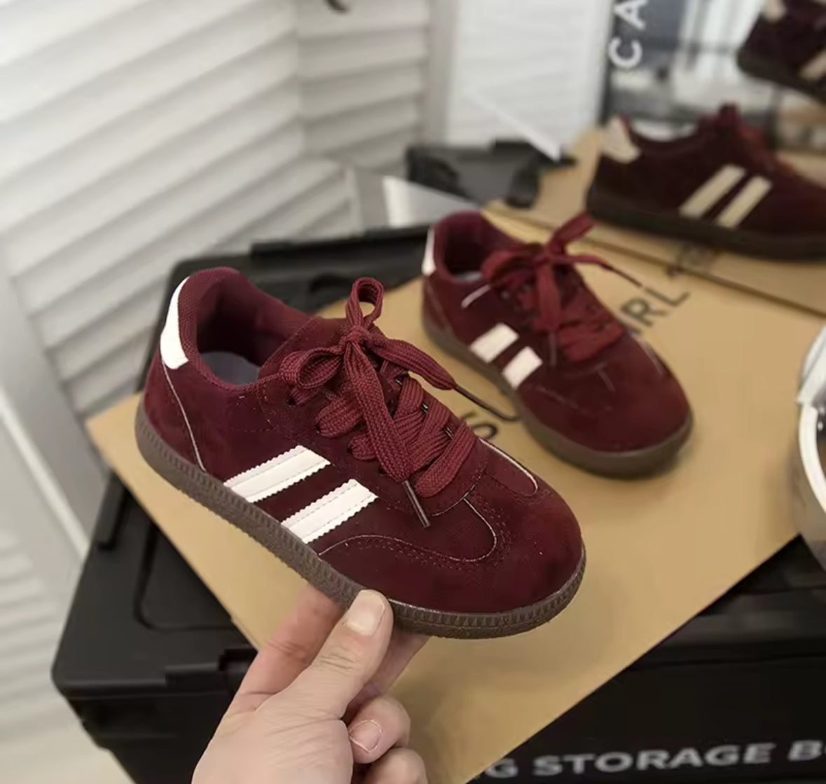 Two Stripe Slip On Trainers