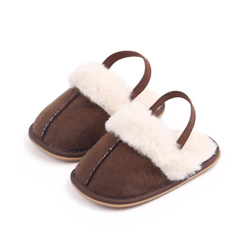 CHOCOLATE BROWN FUR SLIPPERS