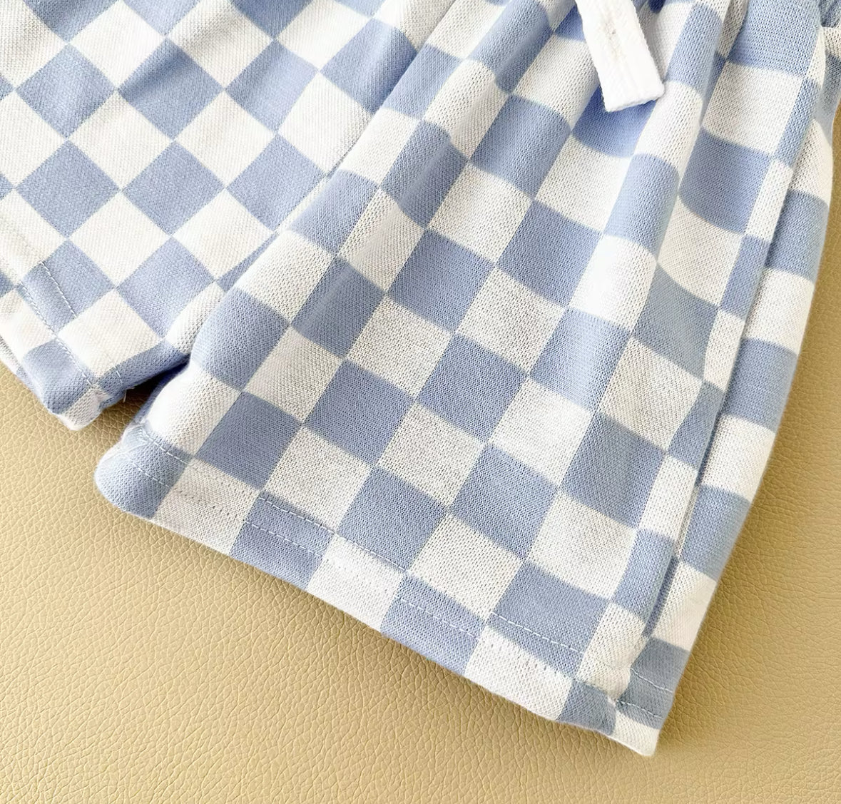 Checkered Shorts & Top Set Blue