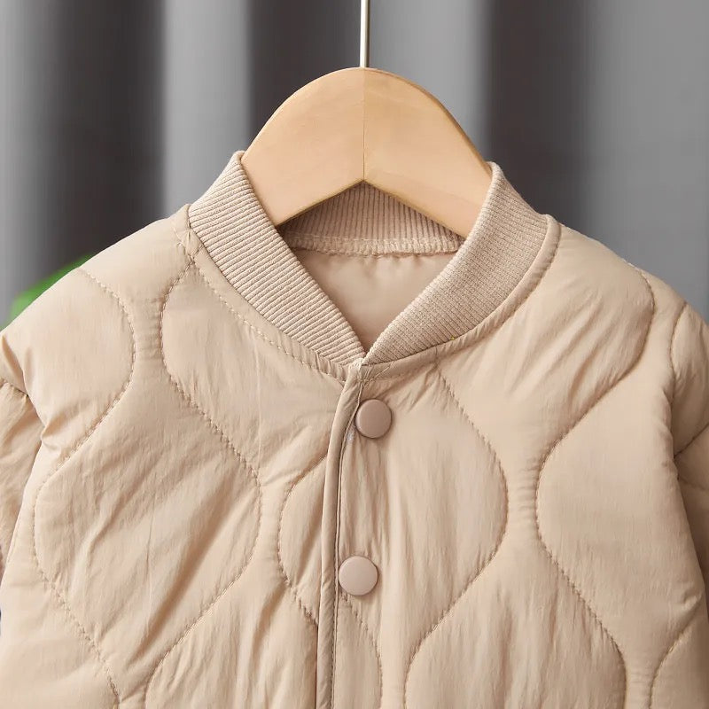 BEIGE QUILTED JACKET & BOTTOMS SET