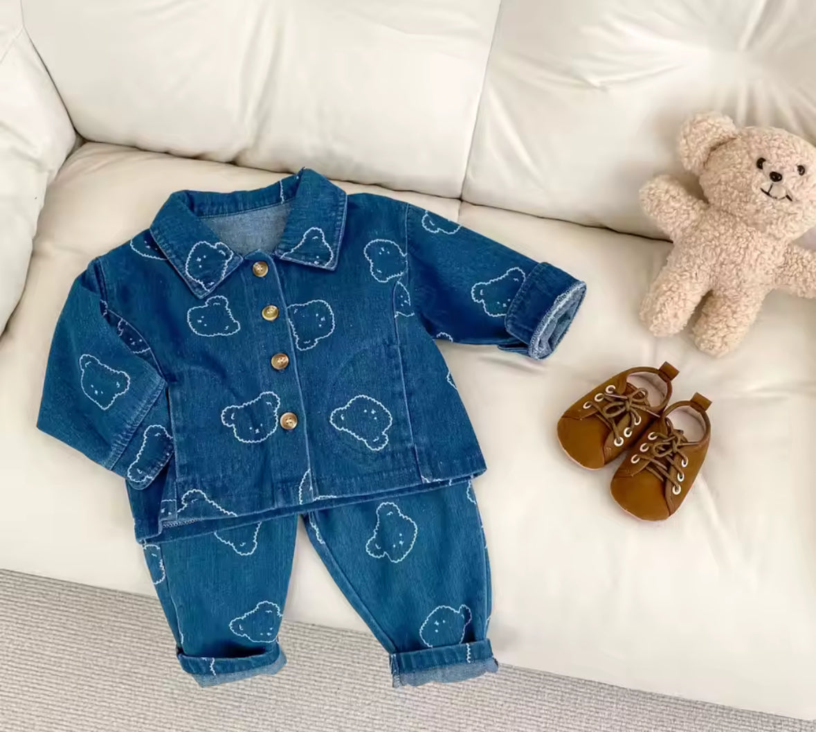 Bear Denim Two Piece Set