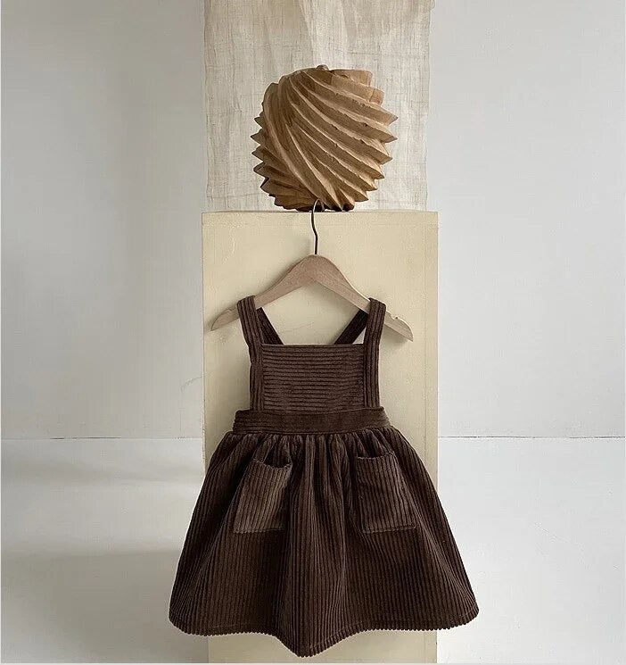 Brown Corduroy overall dress