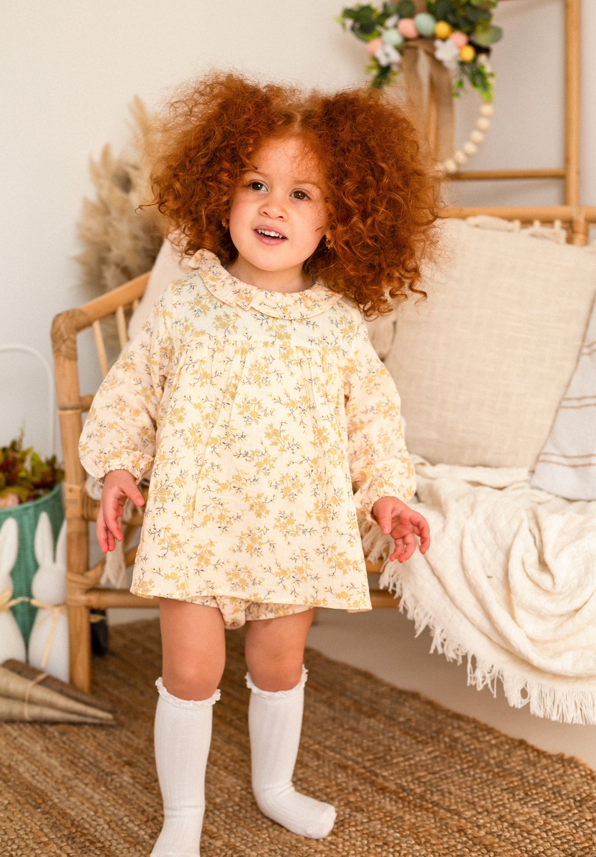 Floral Yellow Romper Dress