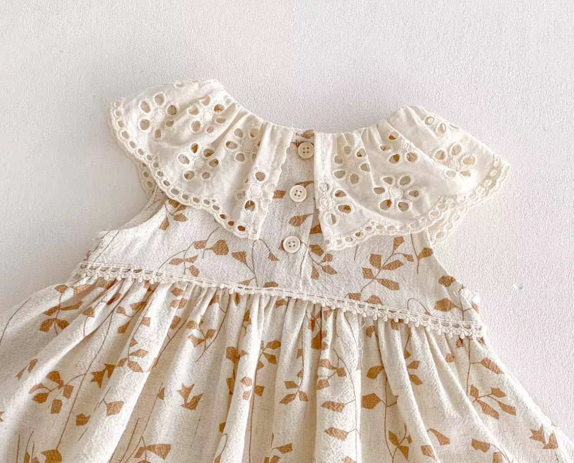 Vintage Lace Collar Romper