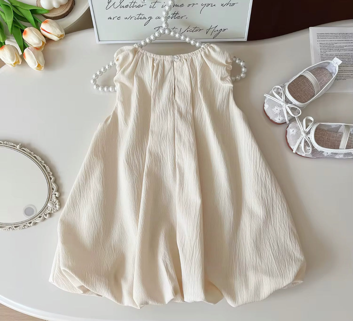 PEARL BOW BUBBLE DRESS