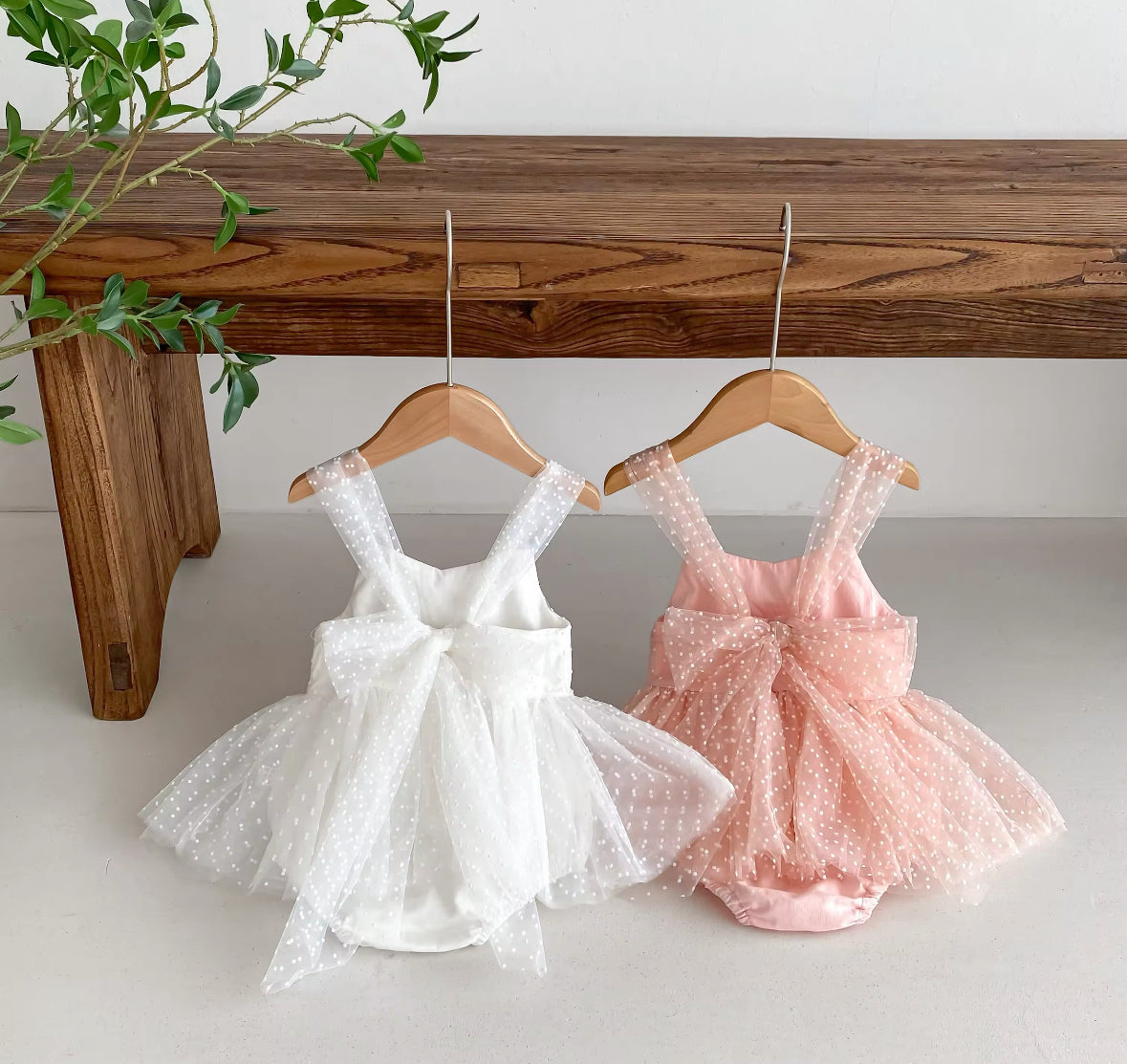 ORGANZA BOW ROMPER DRESS