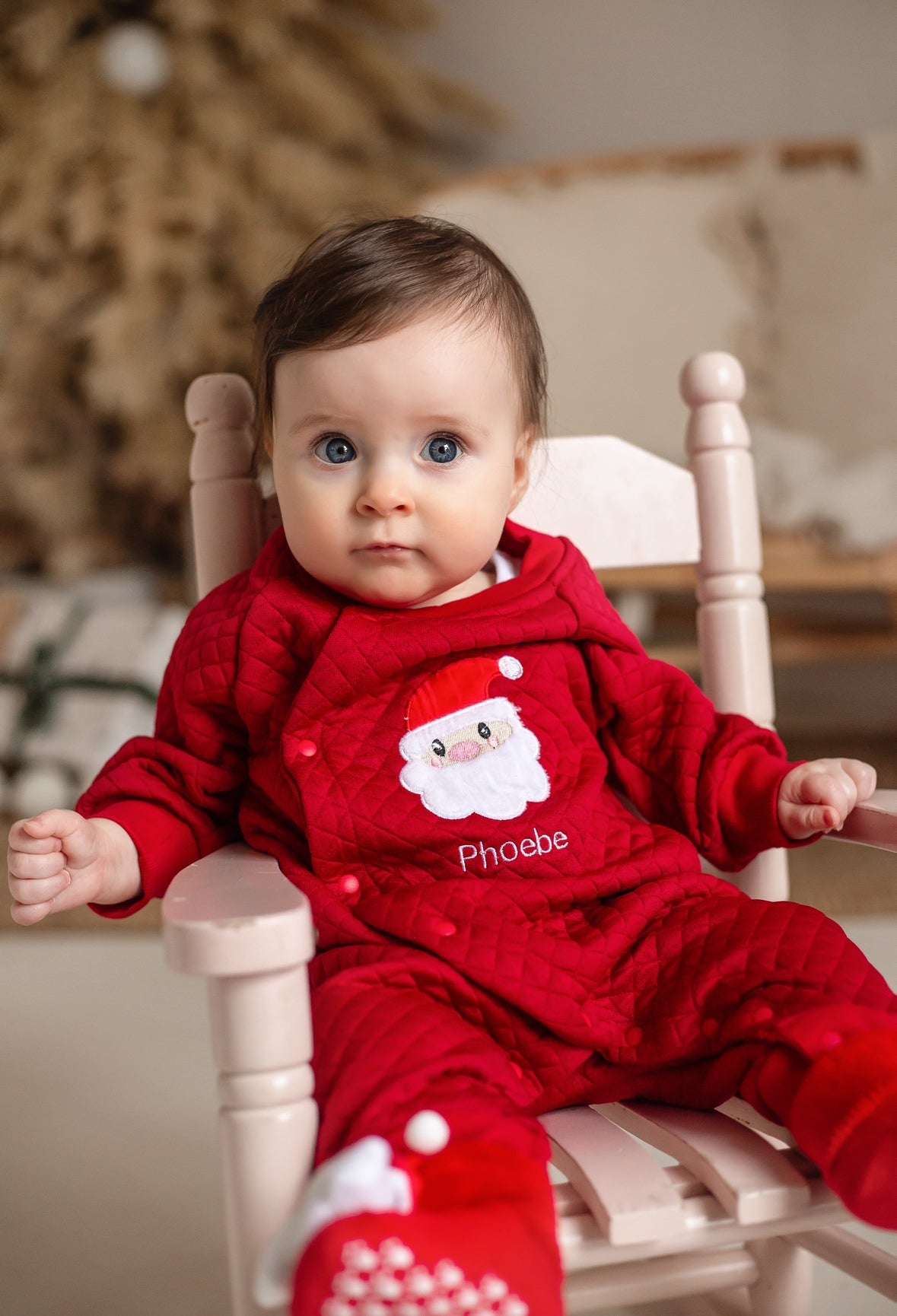 QUILTED SANTA ROMPER(Personalized)