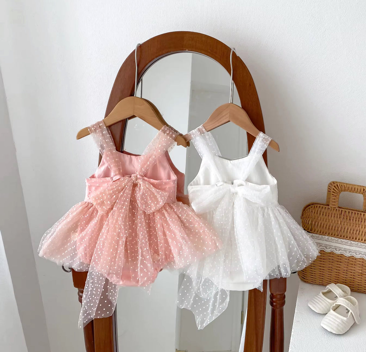 ORGANZA BOW ROMPER DRESS