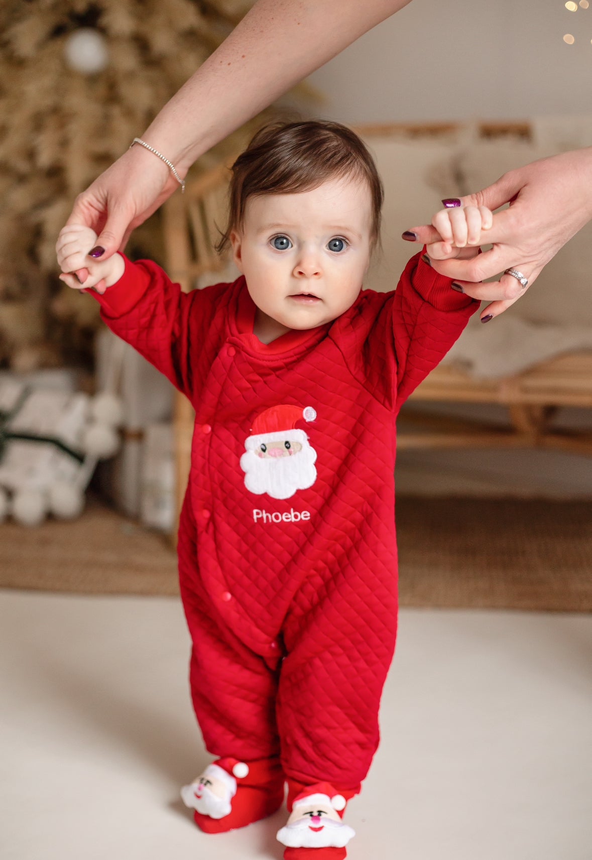 QUILTED SANTA ROMPER(Personalized)