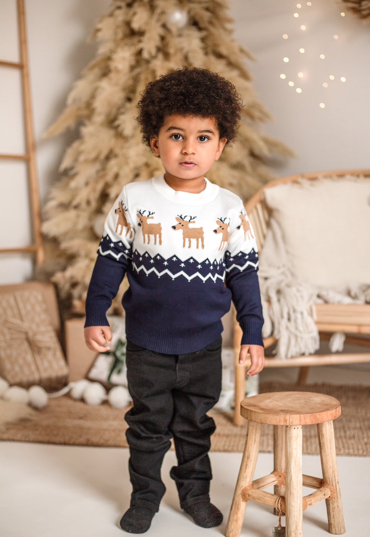 NAVY REINDEER SWEATSHIRT