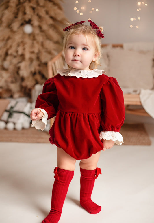 RED VELVET ROMPER