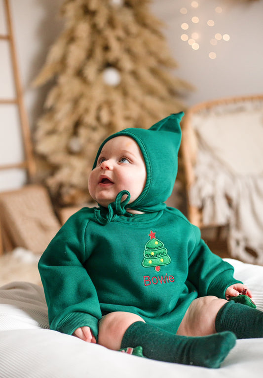 TREE ROMPER & BONNET (Personalized)