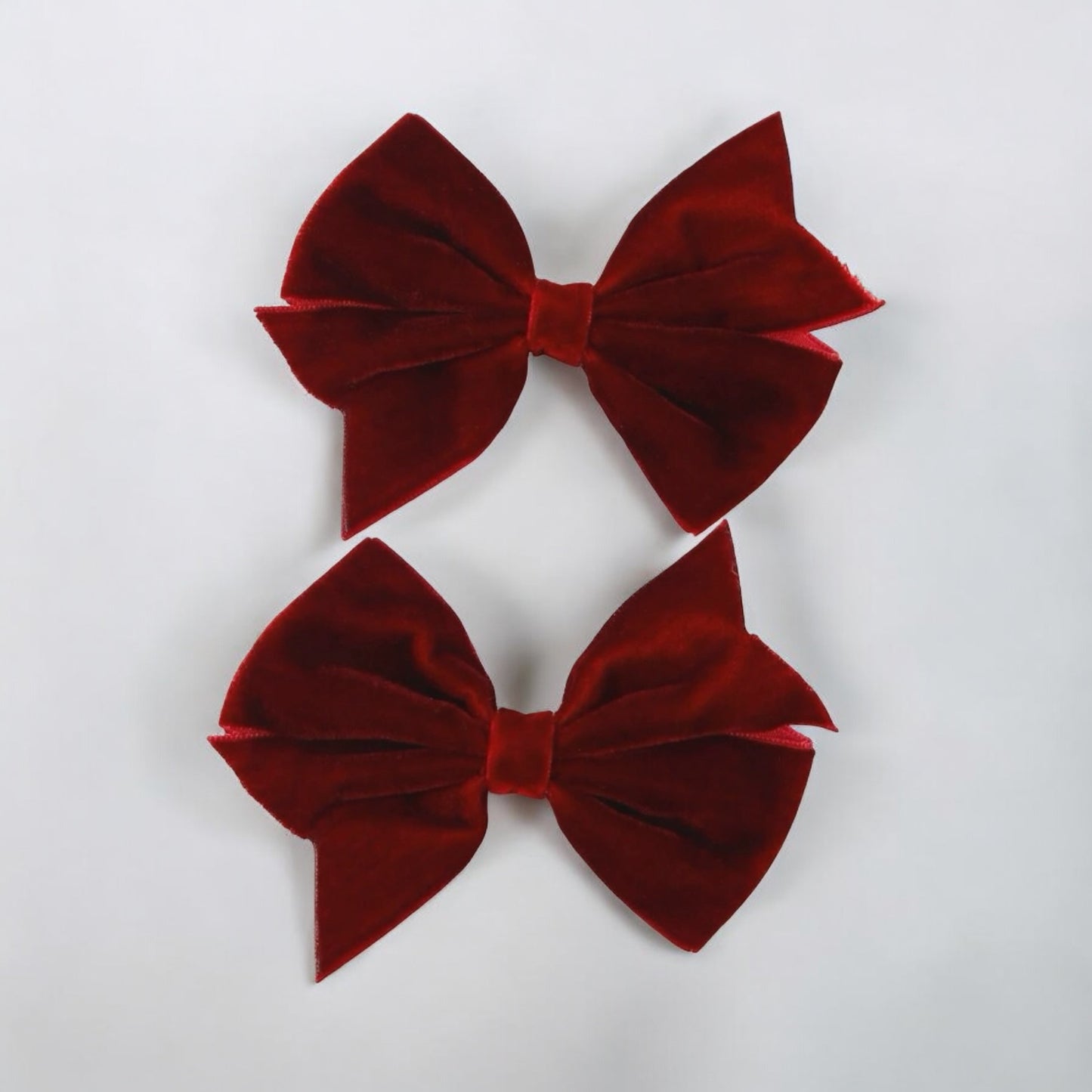 VELVET HAIR BOWS RED