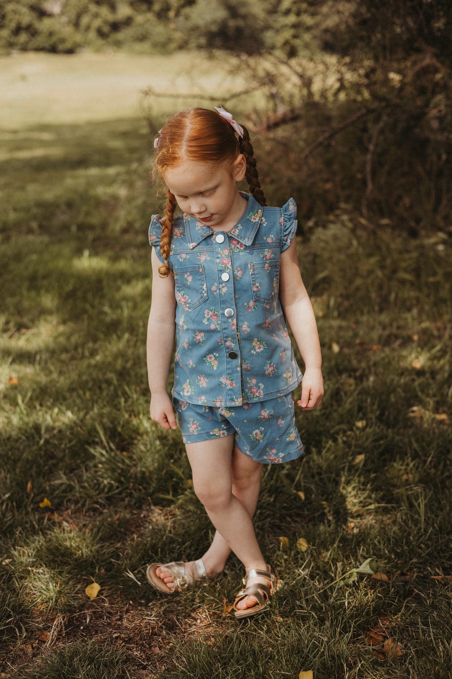 Denim Floral Set