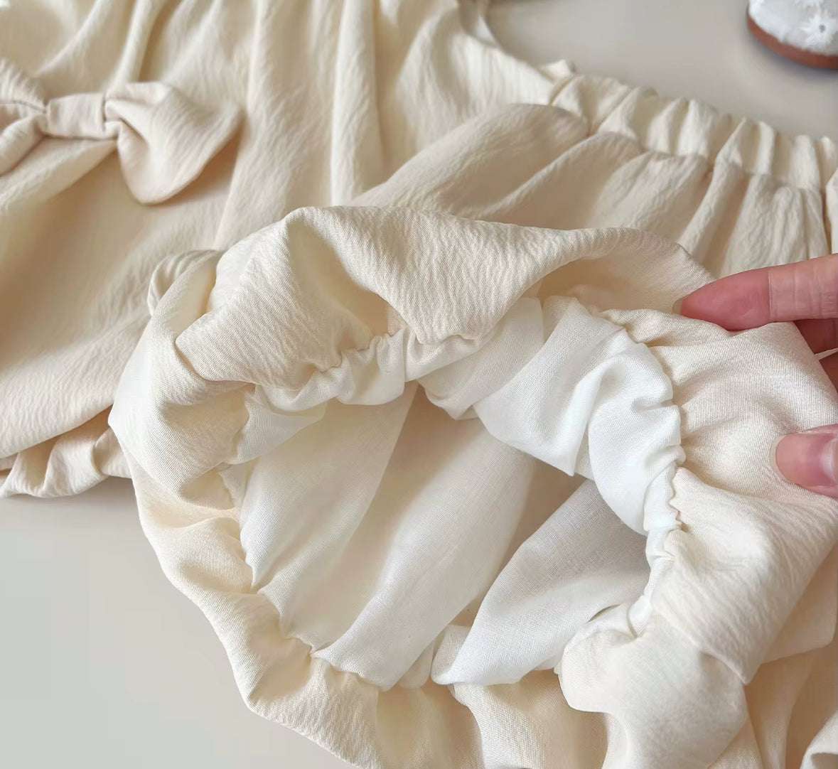 PEARL BOW TOP & SHORTS