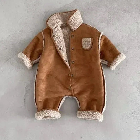 SUEDE BORG ROMPER SUIT
