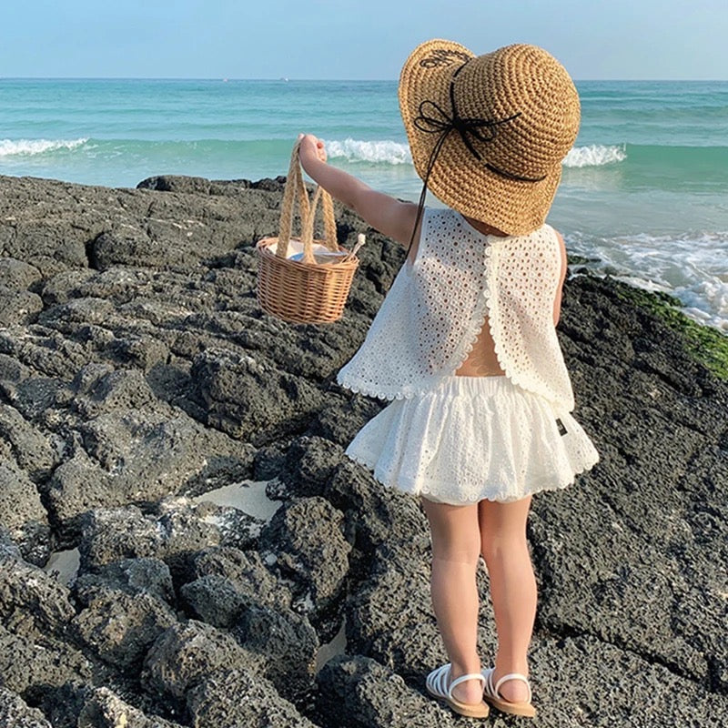 Cotton lace style shorts & top