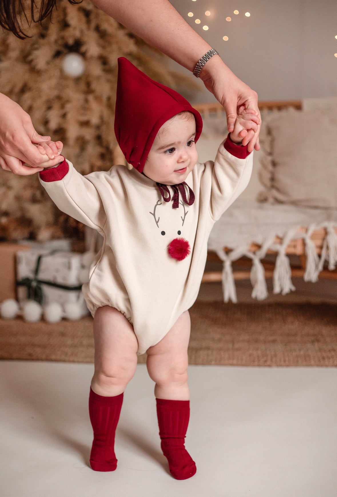 REINDEER ROMPER & BONNET