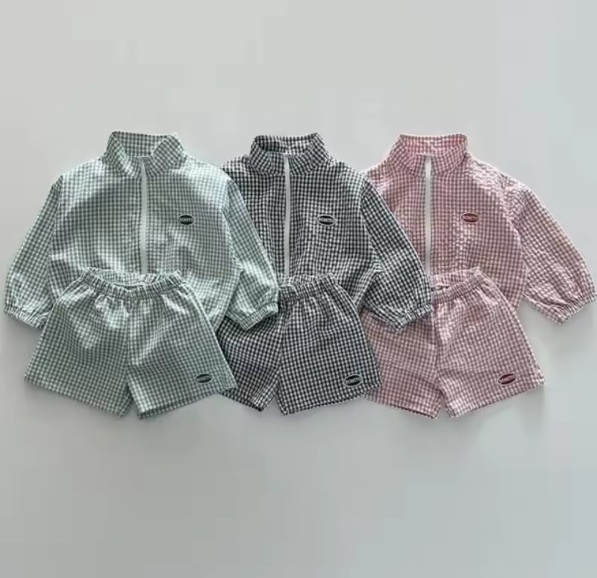 Plaid Summer Shorts Set