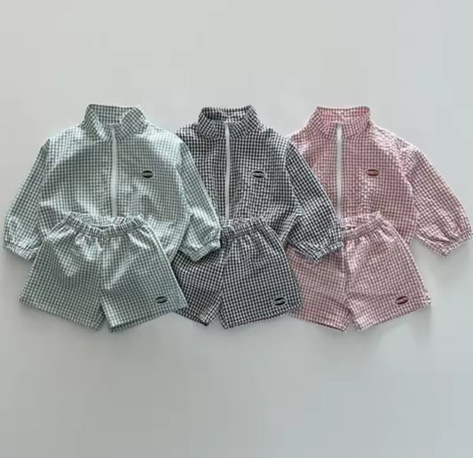 Plaid Summer Shorts Set
