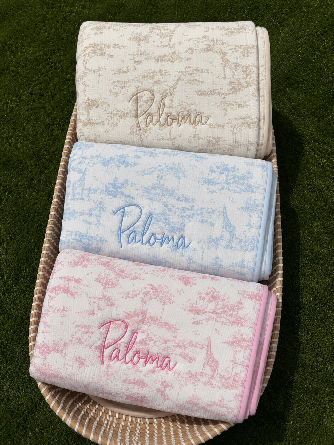 Personalised Safari Print Blankets