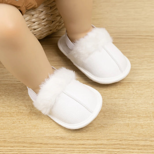 WHITE FUR SLIPPERS